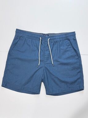 Chaps Blue Linen And Cotton Drawstring Casual Shorts Men’s XL Spring Resortwear